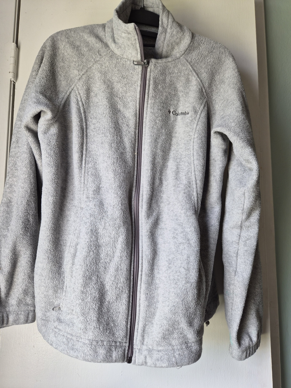 Columbia Light Gray Full-Zip Fleece Jacket - M